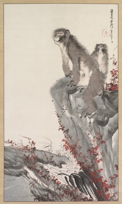 Affen an einem Bach von Nagasawa Rosetsu