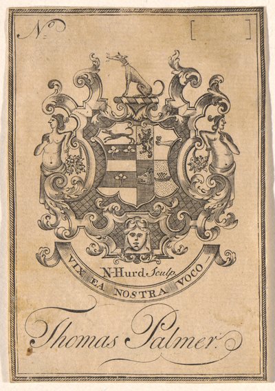 Exlibris von Thomas Palmer von Nathaniel Hurd