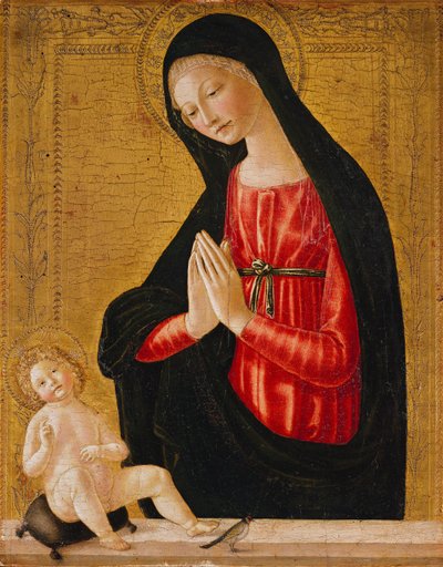 Die Madonna, die das Kind anbetet von Neroccio di Landi