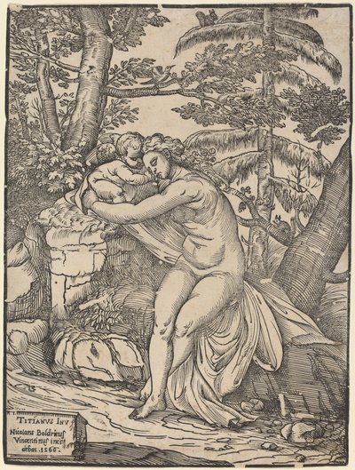 Venus und Amor von Niccolò Boldrini after Titian