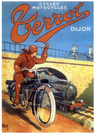 Terrot Motorräder in Dijon, Werbung von Nick