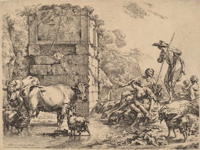Kuh trinkt, 1680 von Nicolaes Berchem