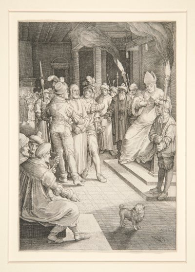 Christus vor Kaiphas (Passionsserie) von Nicolaes de Bruyn