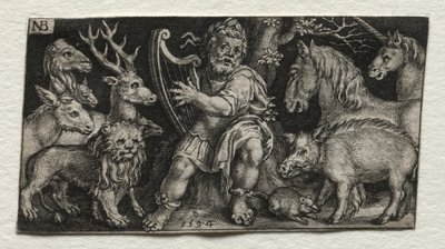 Orpheus bezaubert die Tiere von Nicolaes de Bruyn