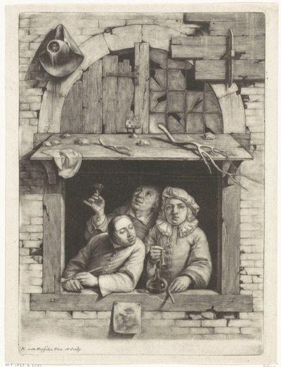 Drei Raucher am Fenster von Nicolaes van Haeften