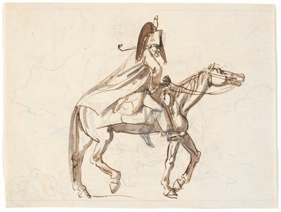 Karikatur eines Militärs zu Pferd von Nicolai Abildgaard
