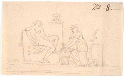 Szene mit zwei Figuren von Nicolai Abildgaard