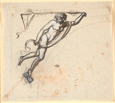 Schwebende Figur mit einem Drachen in der Hand von Nicolai Abildgaard