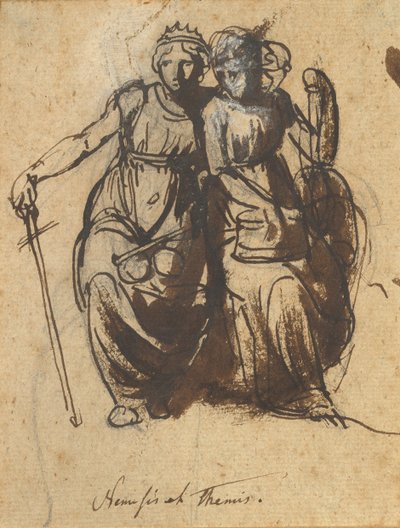 Nemesis und Themis, Mitte 18. bis Anfang 19. Jahrhundert von Nicolai Abraham Abildgaard