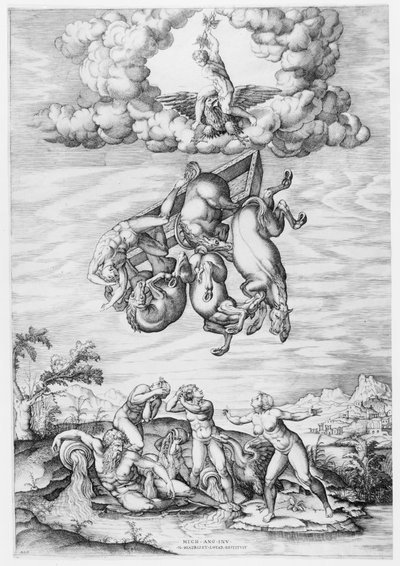 Der Sturz des Phaeton, 1540-66 von Nicolas Beatrizet