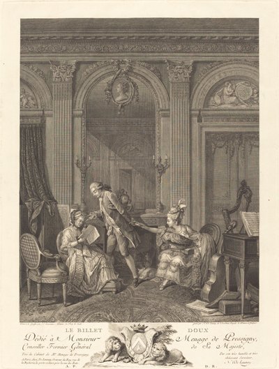Der Liebesbrief von Nicolas Delaunay after Nicolas Lavreince