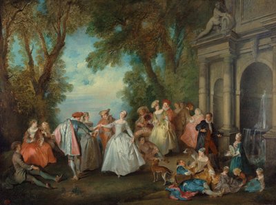 Tanz vor einem Brunnen von Nicolas Lancret