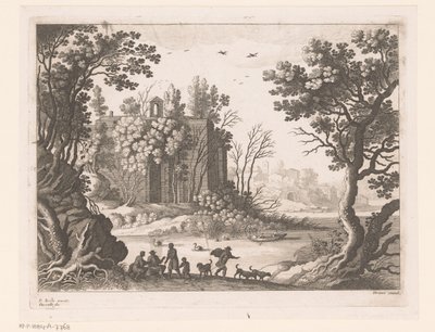Gebäude an einem Fluss von Nicolas Perelle