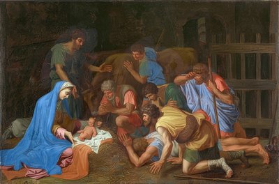 Die Anbetung der Hirten von Nicolas Poussin