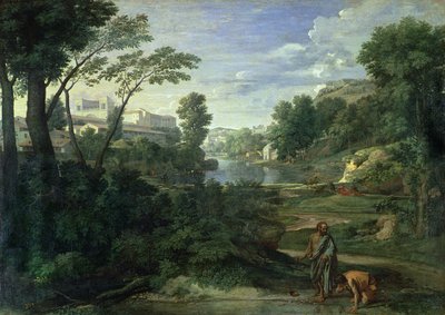 Landschaft mit Diogenes von Nicolas Poussin
