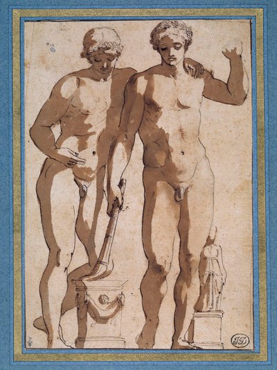 Zwei Athleten von Nicolas Poussin