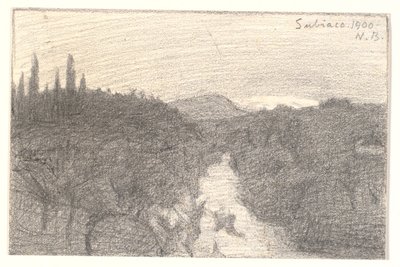 Italienische Landschaft von Niels Jakob Jakobsen Bjerre