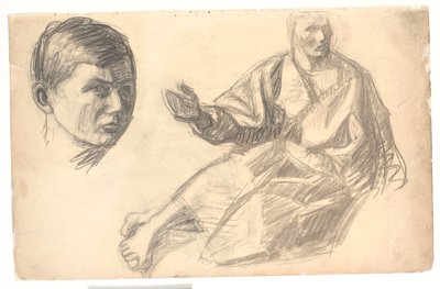 Die Christusfigur und ein Kopf von Niels Larsen Stevns