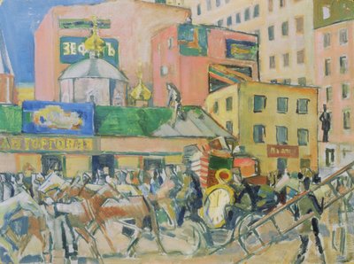 Eine Straße in Moskau von Nikolai Pavlovich Ulyanov