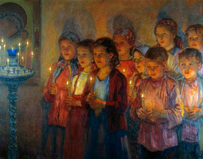 In der Kirche, 1939 von Nikolai Petrovich Bogdanov Belsky