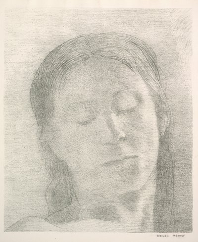 Geschlossene Augen, 1890 von Odilon Redon