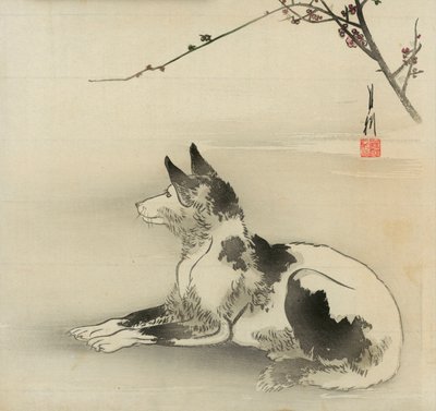 Schwarz-weißer Hund von Ogata Gekko