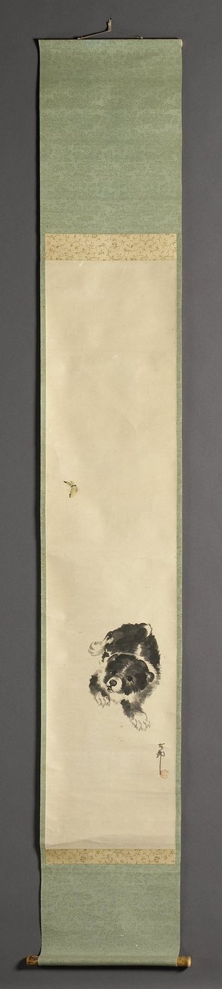 Hund mit Schmetterling von Ohara Koson