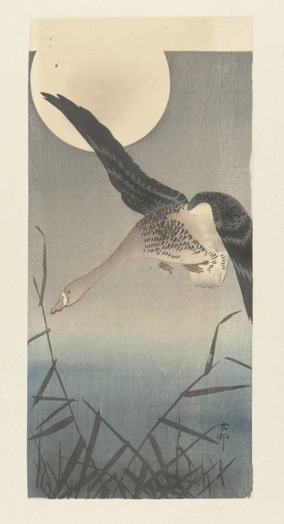 Kolgans bei Vollmond von Ohara Koson