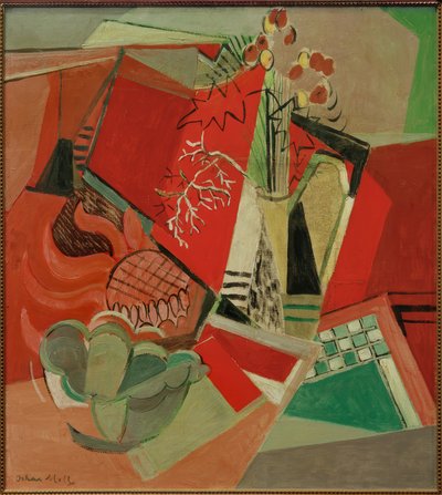 Komposition mit Pfennigkraut und Schale von Oskar Moll