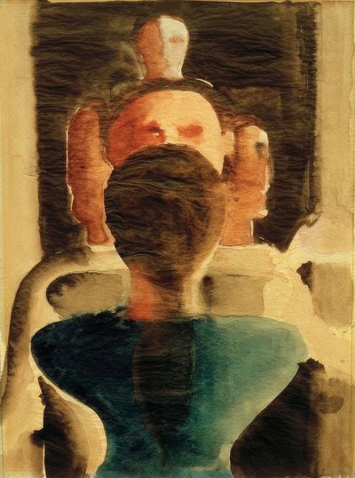 Konzentrische Gruppe mit weiblicher Rückenfigur von Oskar Schlemmer