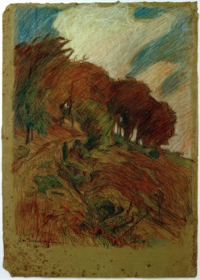 Hangweg mit Bäumen von Otto Ubbelohde