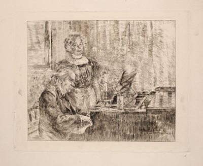 Edvard und Nina Grieg am Klavier von Peder Severin Krøyer