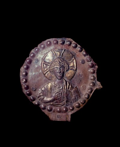 Segnender Christus (Relief auf Medaillon, 5.-6. Jahrhundert) von Paleo Christian