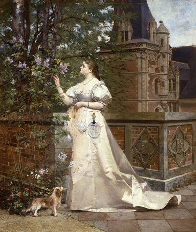 Flieder pflücken, 1874 von Paul Alphonse Viry