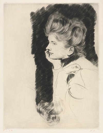 Kopf einer Frau von Paul Cesar Helleu