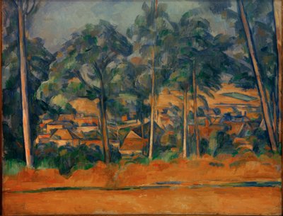 Dorf hinter Bäumen von Paul Cézanne