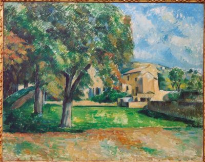 Kastanienbäume und Bauernhof in Jas de Bouffan von Paul Cézanne