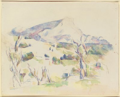 Mont Sainte-Victoire, Blick auf Lauves von Paul Cézanne