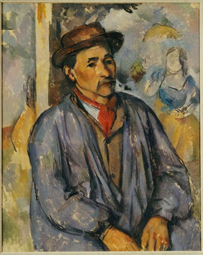 Bauer in einem blauen Hemd von Paul Cézanne