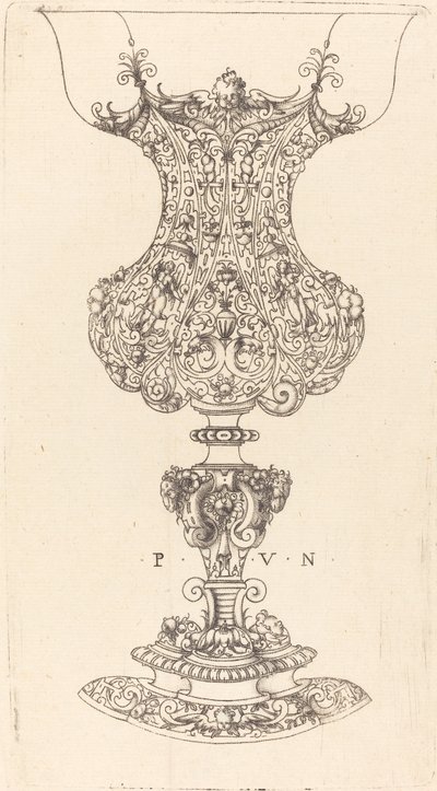 Verzierter Vase von Paul Flindt II