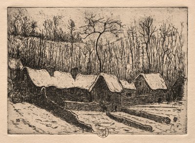 Sechs Radierungen: Die strohgedeckte Bäckerei, Auvers, 1895 von Paul Gachet