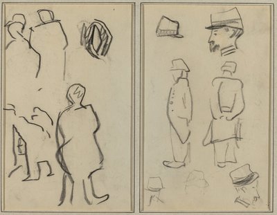 Figurenstudien; Studien von Soldaten (verso) von Paul Gauguin
