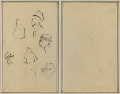 Vier Köpfe und zwei Figuren (verso) von Paul Gauguin