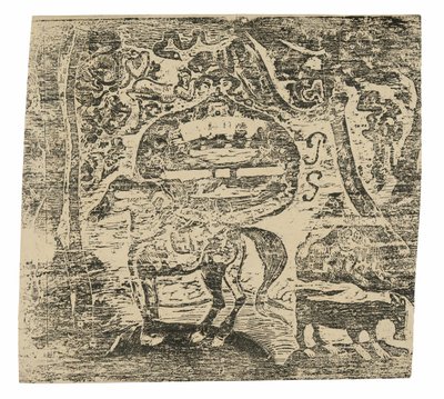Pferd mit anderen Tieren und Ornamenten von Paul Gauguin