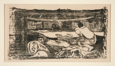 Innenansicht einer Hütte von Paul Gauguin