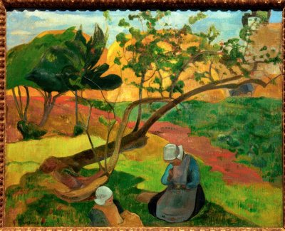 Landschaft mit zwei bretonischen Frauen von Paul Gauguin