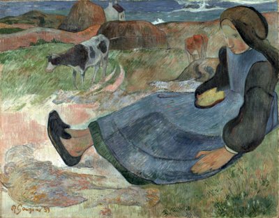 Sitzendes bretonisches Mädchen von Paul Gauguin