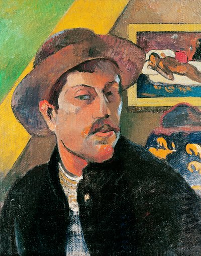 Selbstporträt mit Hut, 1893-94 von Paul Gauguin