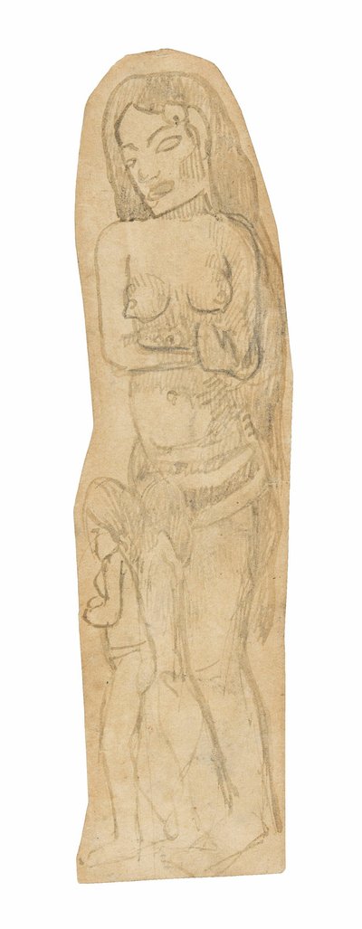 Skizze einer Maori-Frau und eines Kindes von Paul Gauguin