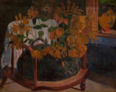Sonnenblumen auf einem Armstuhl von Paul Gauguin